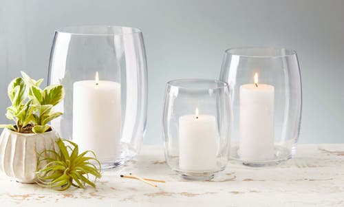 Tag Lagos Hurricane Candle Holders Clear Glass Pillar Lanterns In Transparent