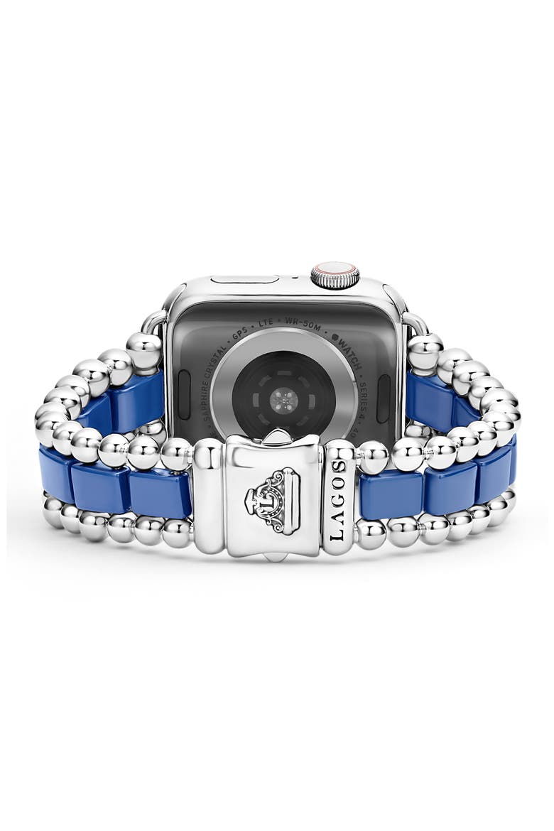 Smart Caviar Ceramic & Sterling Silver Apple Watch® Watchband, Alternate, color, ULTRAMARINE