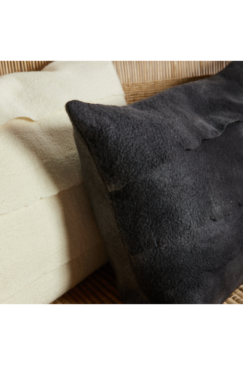 Layered Hand-Felted Merino Wool Throw Pillow - Square - Cover Only, Alternate, color, Dusty Charcoal