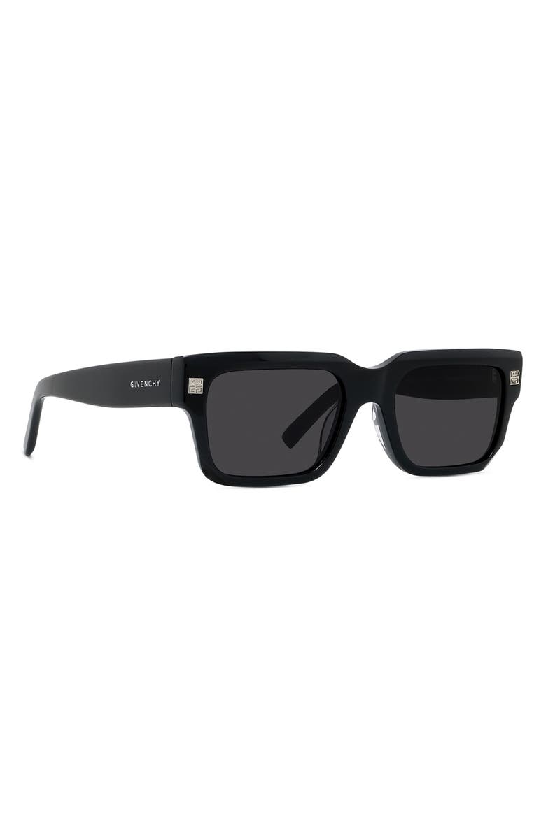 Givenchy GV Day 53mm Square Sunglasses, Alternate, color, Shiny Black / Smoke