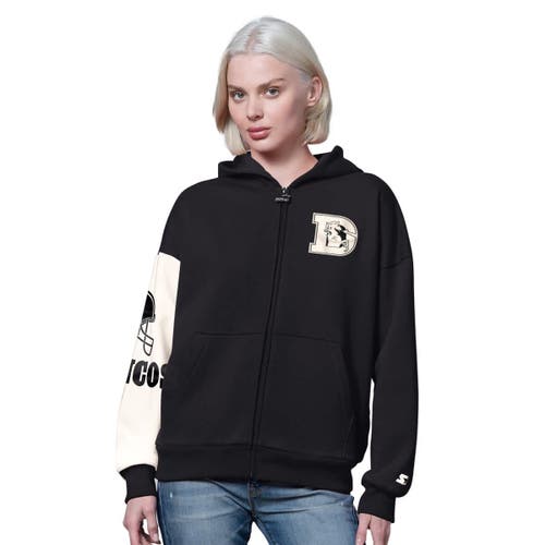 Starter Black Denver Broncos 4th Down Full-zip Hoodie
