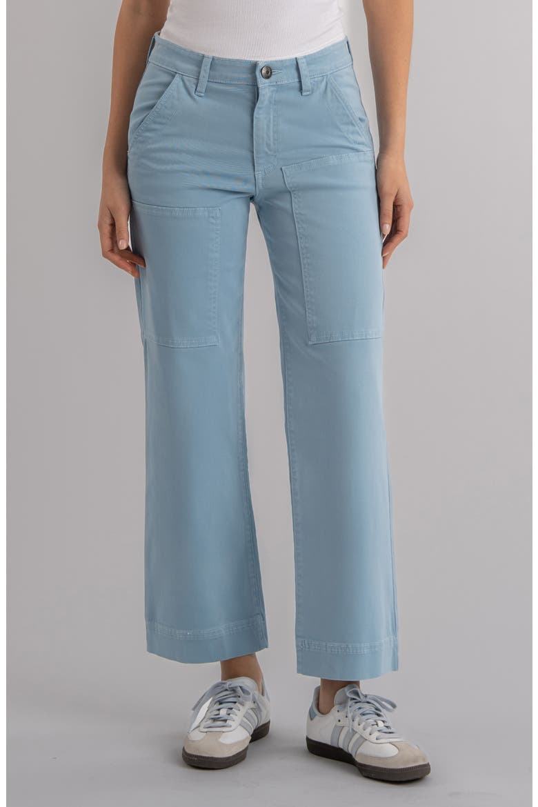 High Waist Ankle Wide Leg Utility Pants, Main, color, POWDER BLUE
