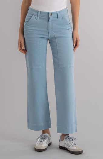 High Waist Ankle Wide Leg Utility Pants