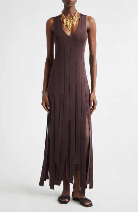 Kindred Spirit Luna Fringe Pointelle Rib Sweater Dress