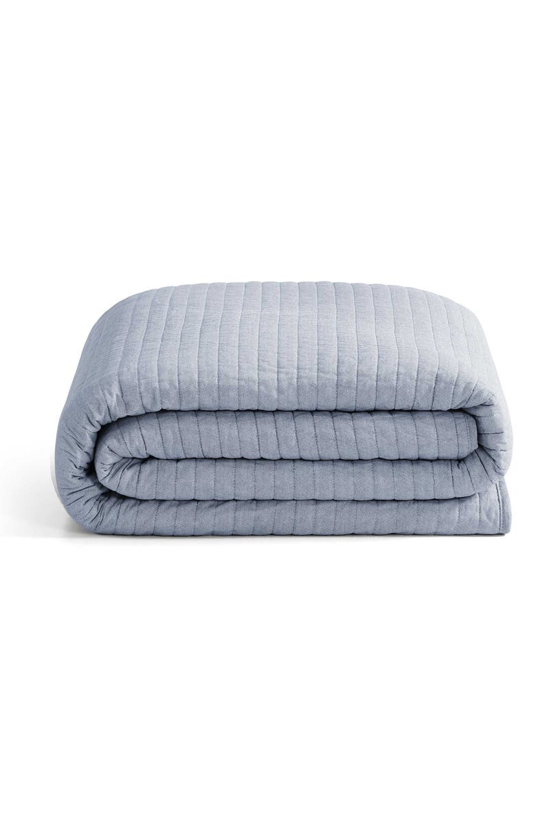 Tommy Hilfiger Christopher Texture Quilt & Shams Set, Alternate, color, White/ Dark Night Navy