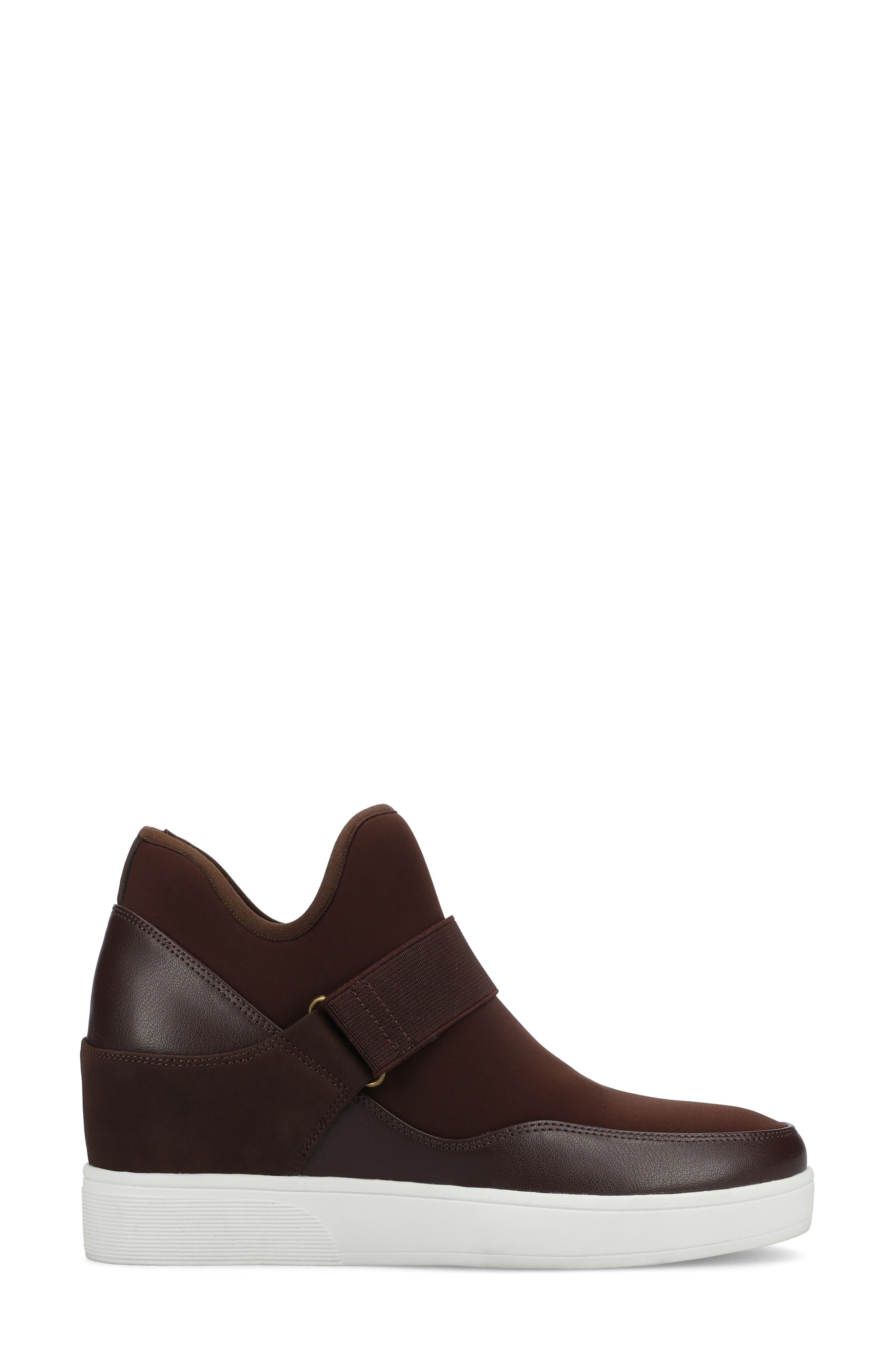 Damari Stretch Wedge Sneaker, Alternate, color, CHOCOLATE
