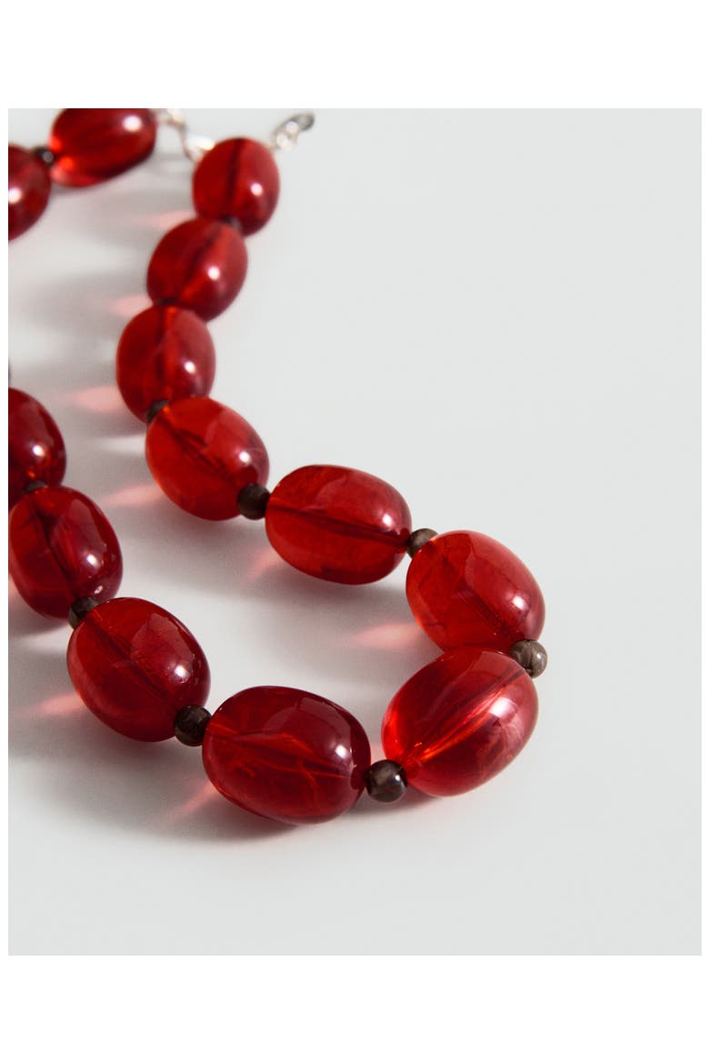 Stone Beaded Collar Necklace, Alternate, color, RUSSET