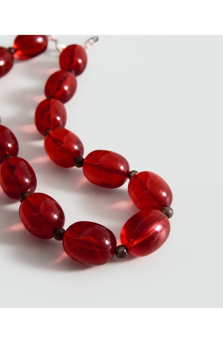 MANGO Stone Beaded Collar Necklace, Alternate, color, Russet
