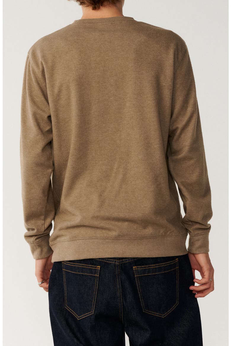 Grid Crewneck Pocket Sweatshirt, Alternate, color, WALNUT