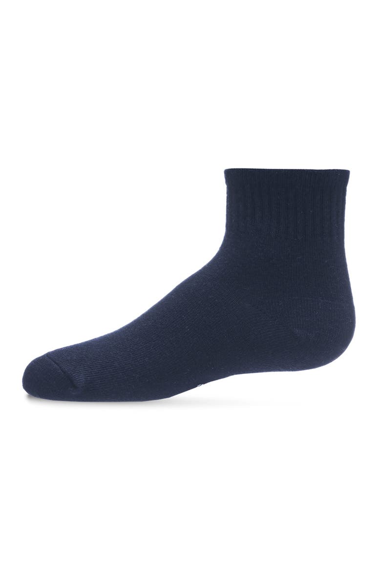 Kids' 3 Pair Pack Mid Cut Cotton Blend Socks, Alternate, color, Navy