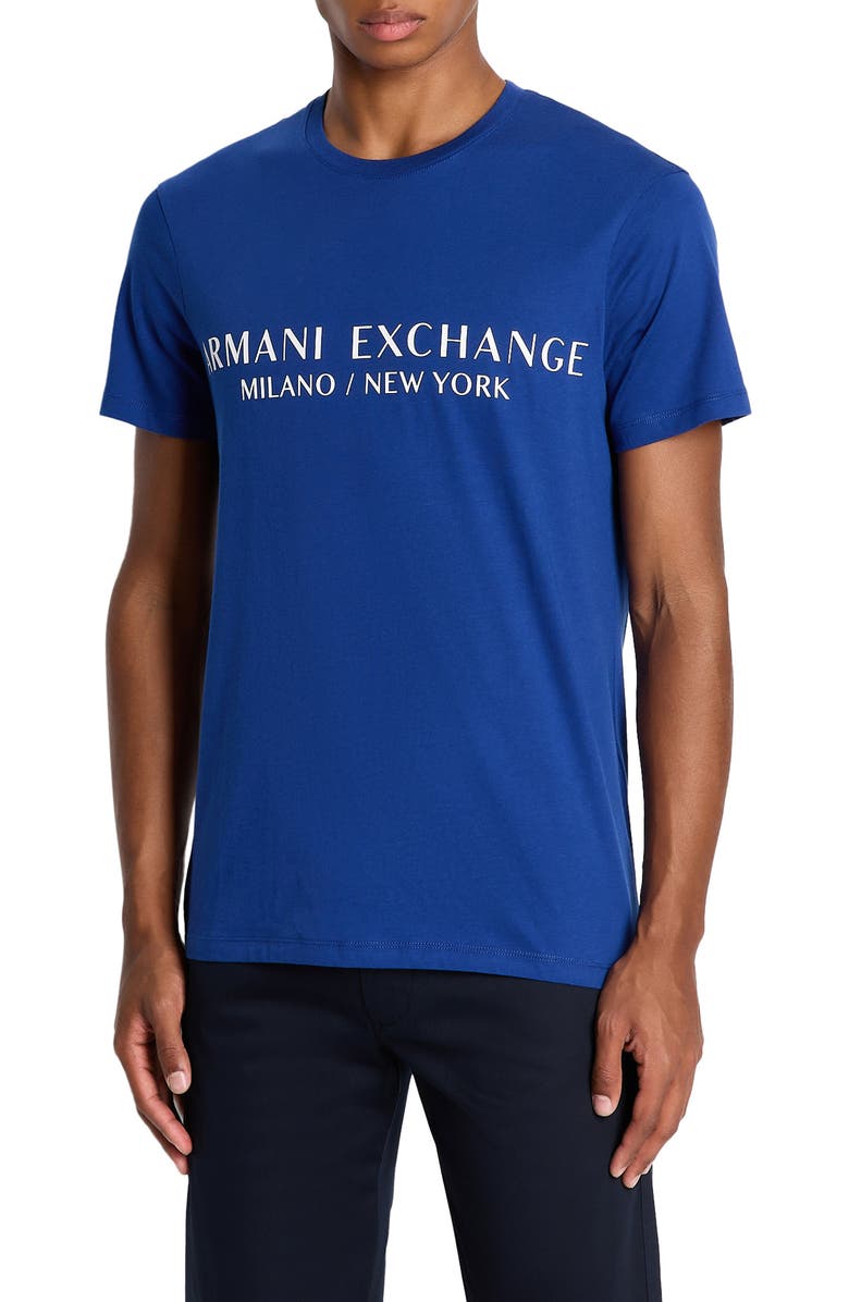 Armani Exchange Milano/New York Logo Cotton Graphic T-Shirt, Main, color, 