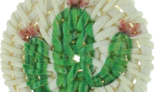 Olivia Welles Cactus Straw Drop Earrings In Green/ivory