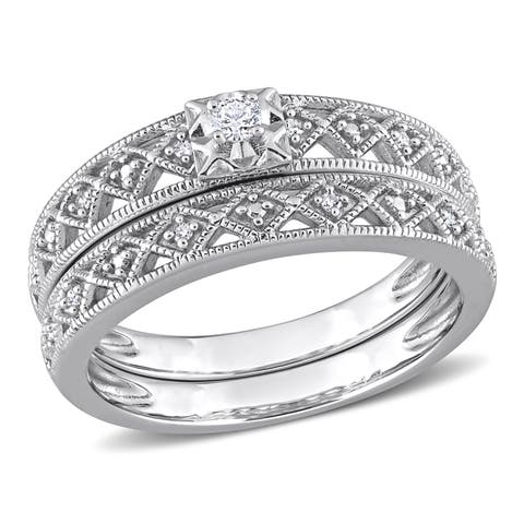 Diamond Filigree Bridal Ring Set