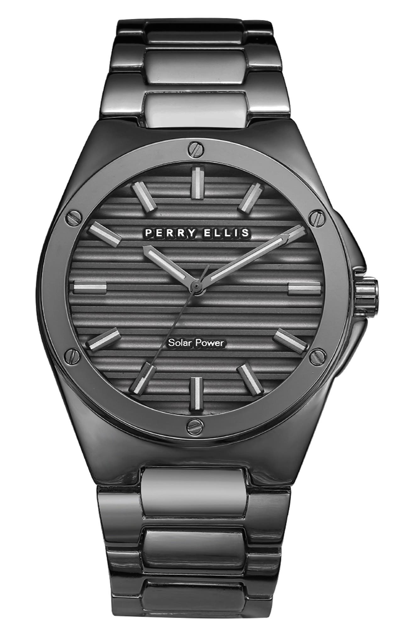 Perry Ellis Solar Powered Quartz Bracelet Watch, 41mm