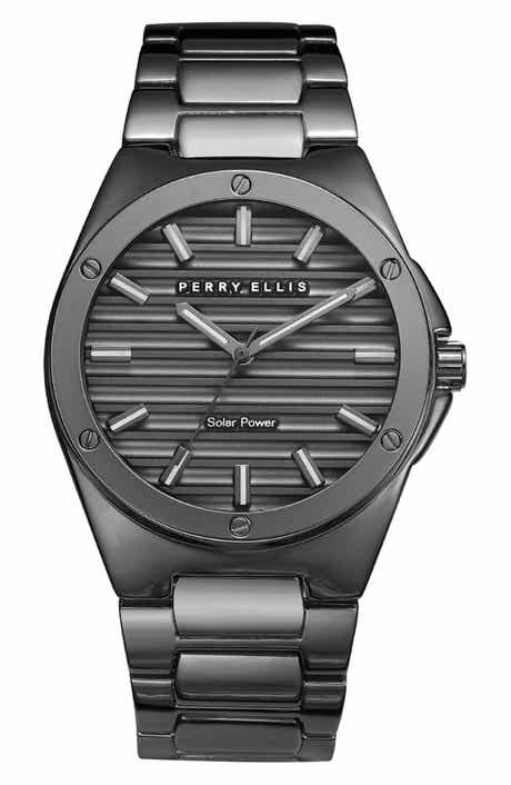 Perry Ellis Solar Powered Quartz Bracelet Watch, 41mm