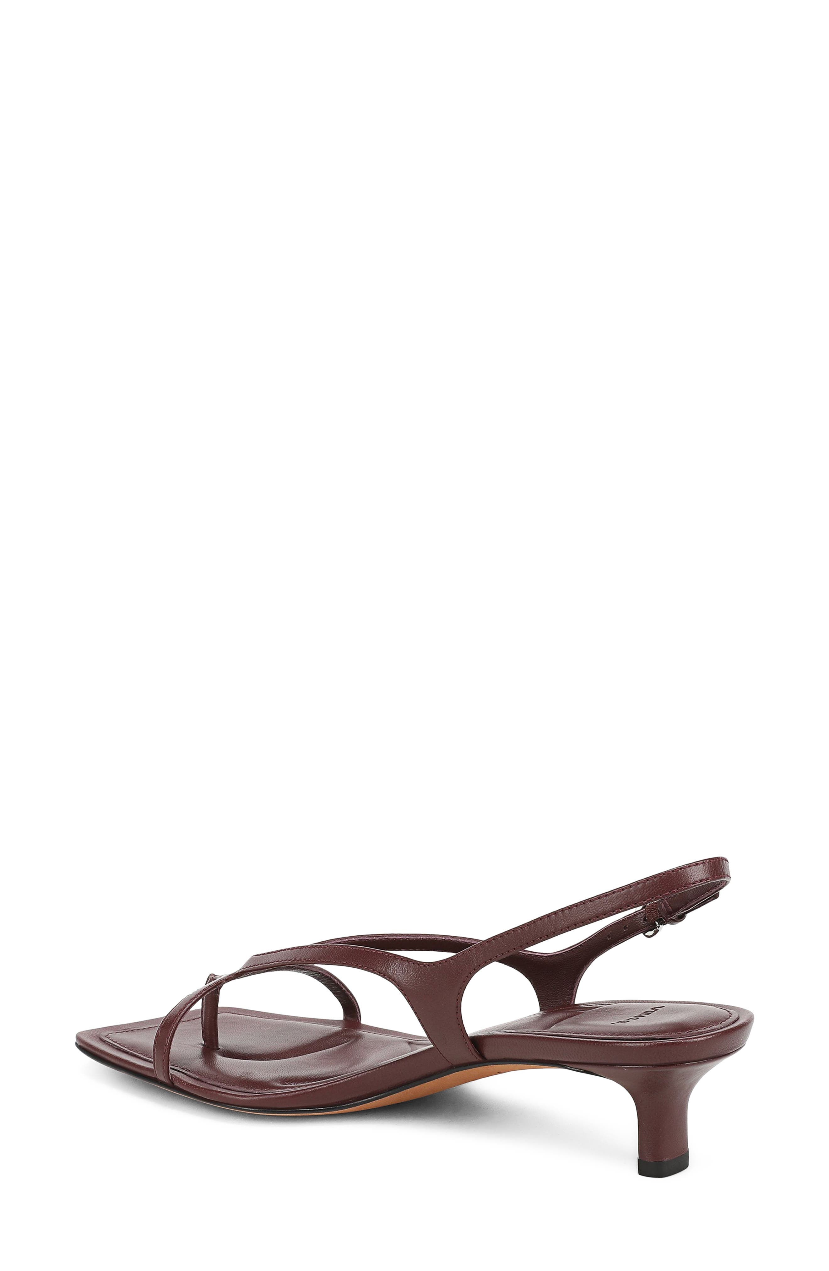 Posie Leather Kitten Heel Slingback Sandal, Alternate, color, MULBERRY
