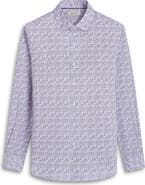 Bugatchi Axel Abstract Floral Shaped Fit Stretch Cotton Button-Up Shirt