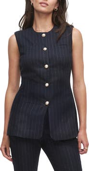 Favorite Daughter The Clocking In Pinstripe Button-Up Blouse