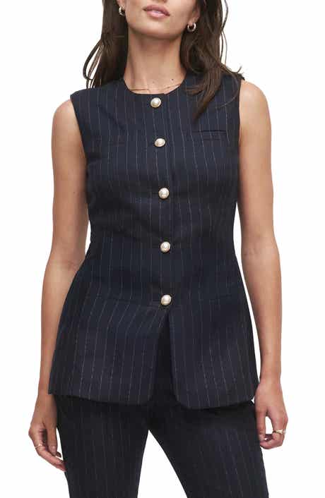 Favorite Daughter The Clocking In Pinstripe Button-Up Blouse