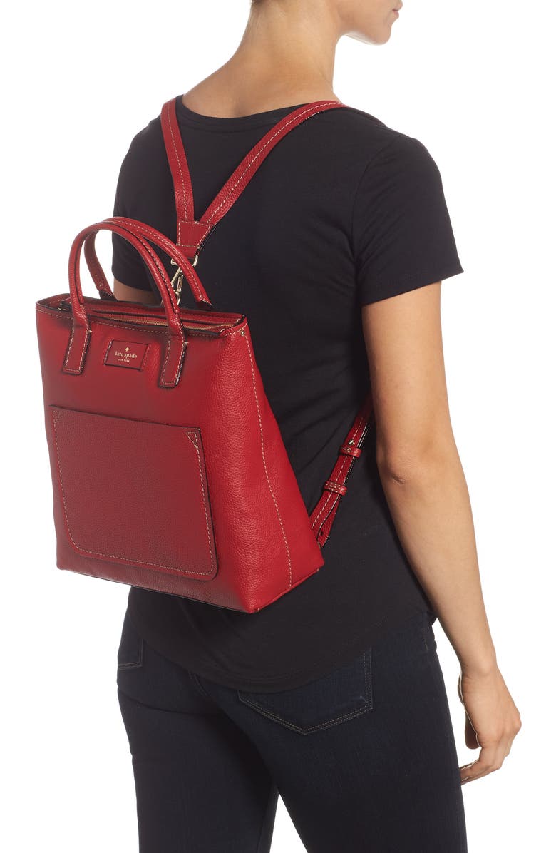 Kate Spade New York maple street - kenzie leather convertible backpack, Alternate, color,