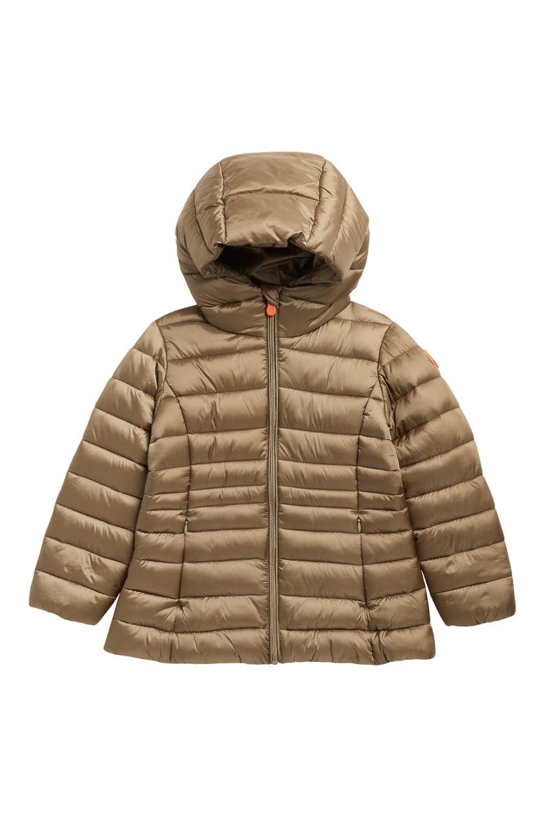 Kids' Maggy Hooded Puffer Jacket, Main, color, HUSK GREEN