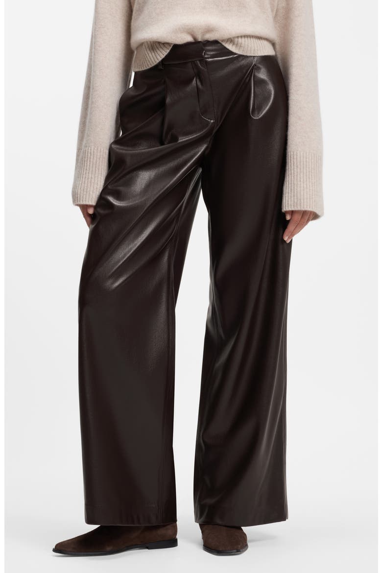 Faux Leather Wide Leg Pants, Main, color, MOLE