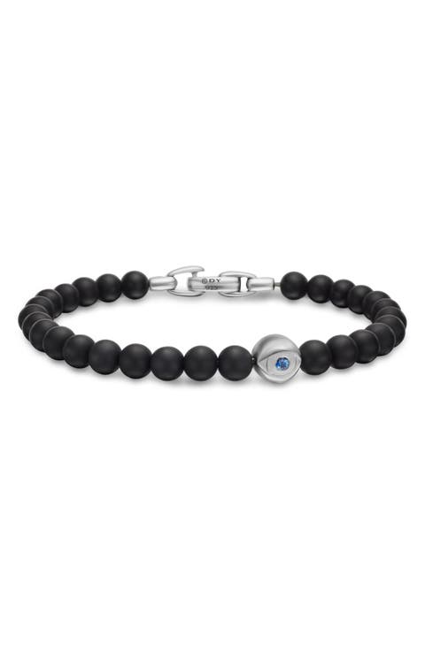 Evil Eye Black Onyx & Sapphire Bracelet
