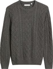 James Campbell Foyer Cable Stitch Cotton & Wool Blend Sweater