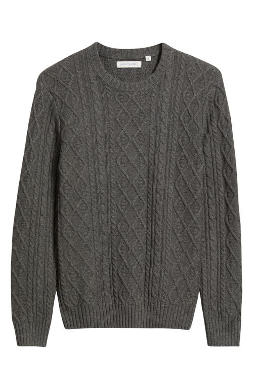 James Campbell Foyer Cable Stitch Cotton & Wool Blend Sweater In Gray