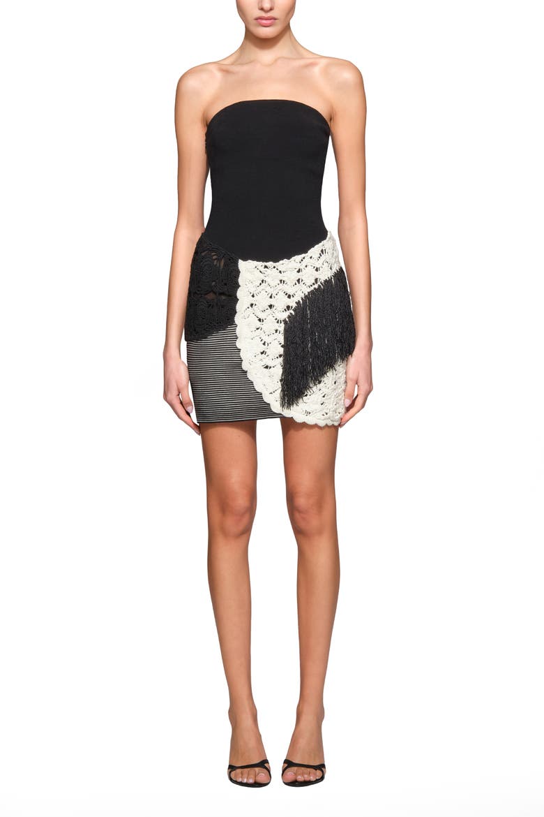 Florence Knit Mini Dress, Alternate, color, Black/Ivory