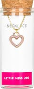 Little Miss Zoe Heart Charm Necklace in Gift Bottle