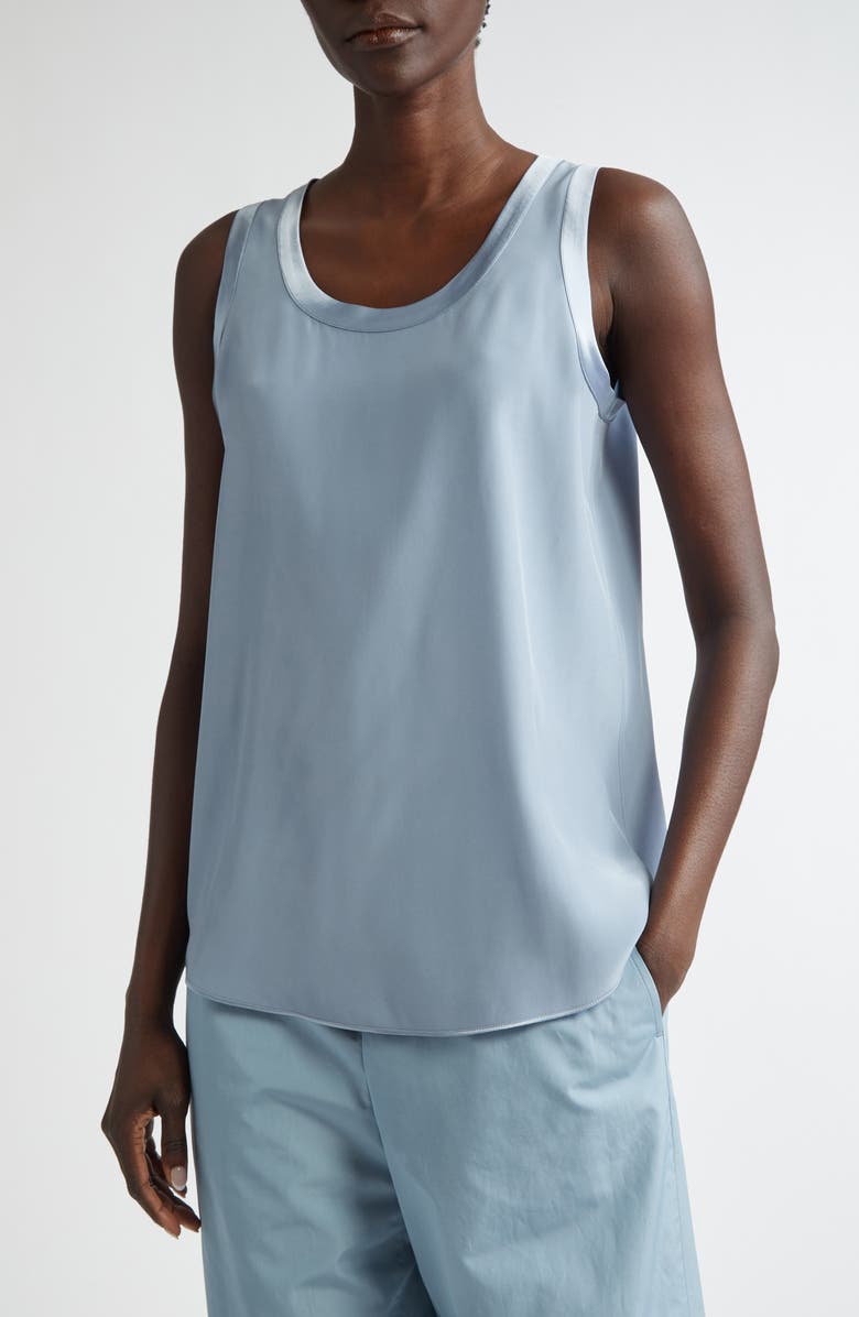 Lafayette 148 New York Perla Reversible Silk Blouse, Alternate, color, Paper Blue