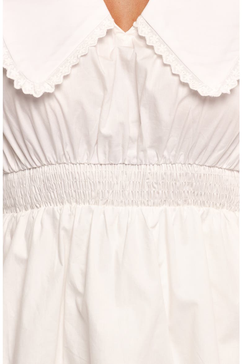Nerida Long Sleeve Cotton Minidress, Alternate, color, WHITE