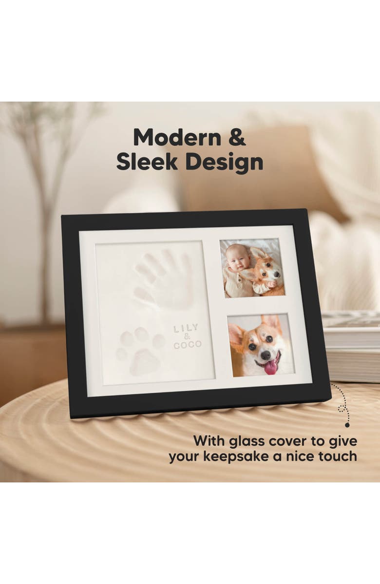 KeaBabies Baby Handprint & Footprint Keepsake Solo Frame, Alternate, color, Onyx Black