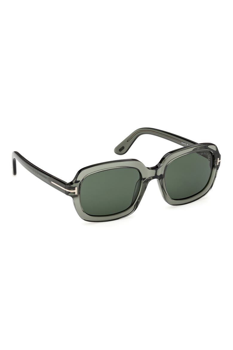Lana 53mm Rectangular Sunglasses, Alternate, color, SHINY TRANSPARENT SAGE GREEN /T/ LOGO / GREEN LENS