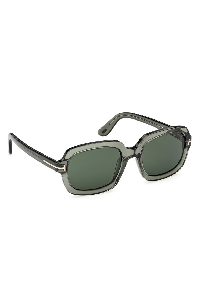 TOM FORD Lana 53mm Rectangular Sunglasses, Alternate, color, Transparent Sage Green