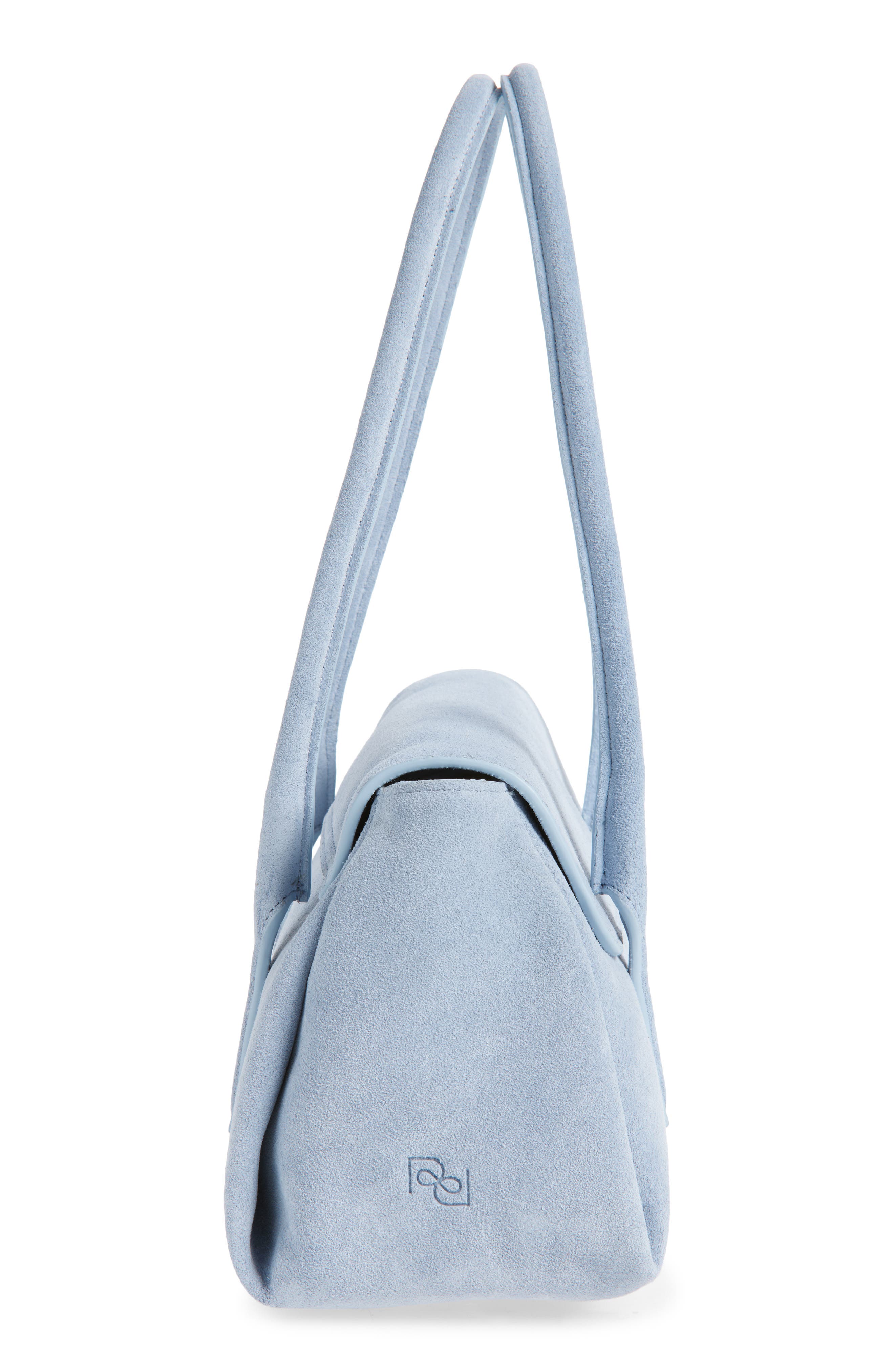 Reformation Small Caterina Shoulder Bag, Alternate, color, Mist Suede