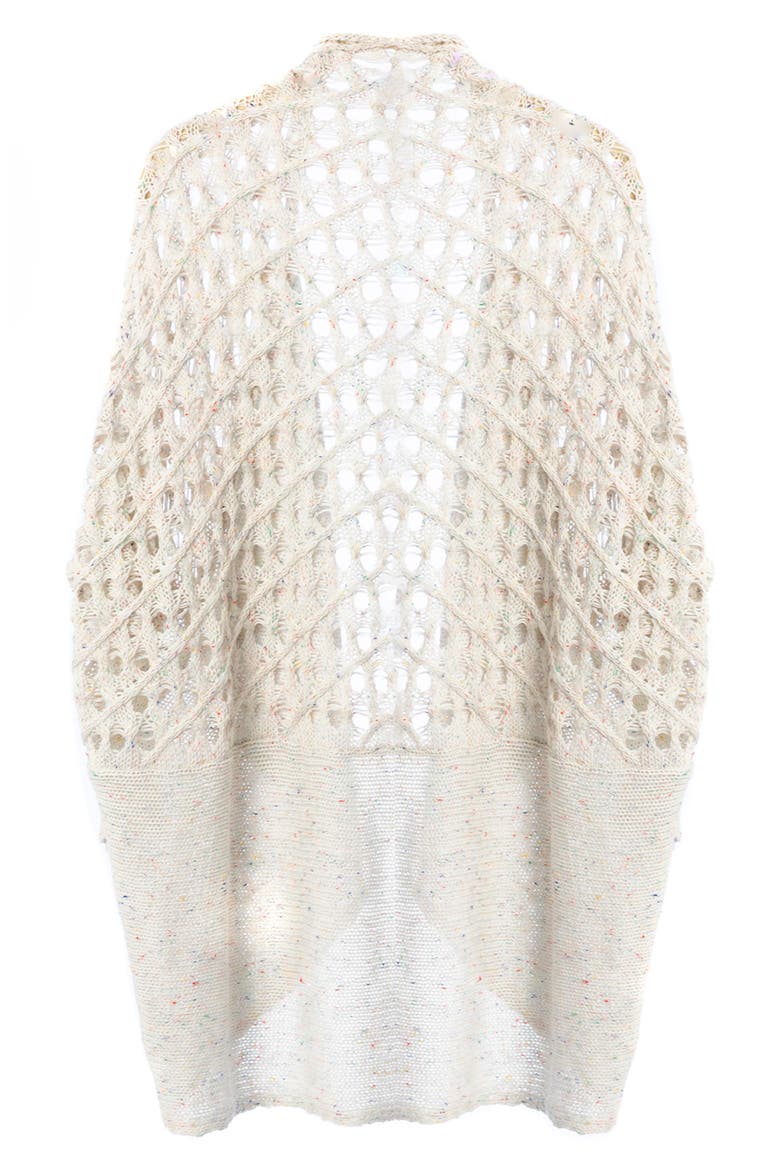 Knit Poncho, Alternate, color, WHITE