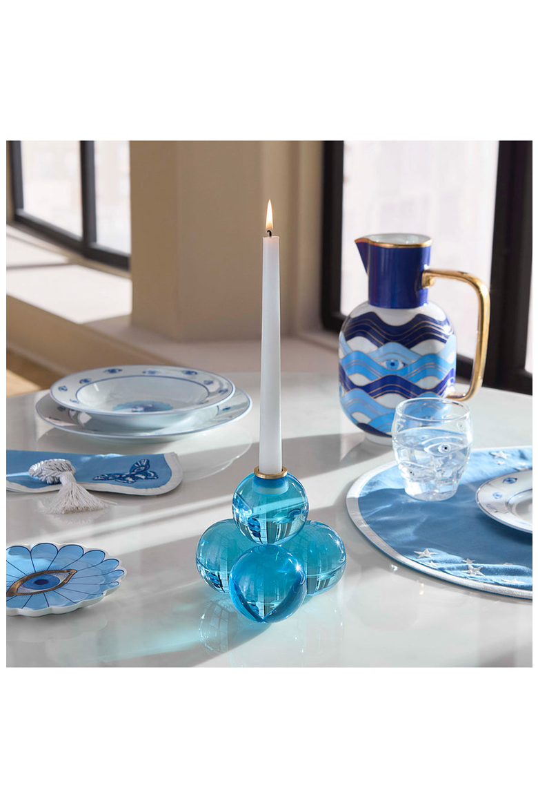 Fleur Canapé Plate Set, Alternate, color, Blue / Gold