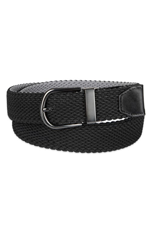 Cole Haan Reversible Stretch Web Belt In Black/gray