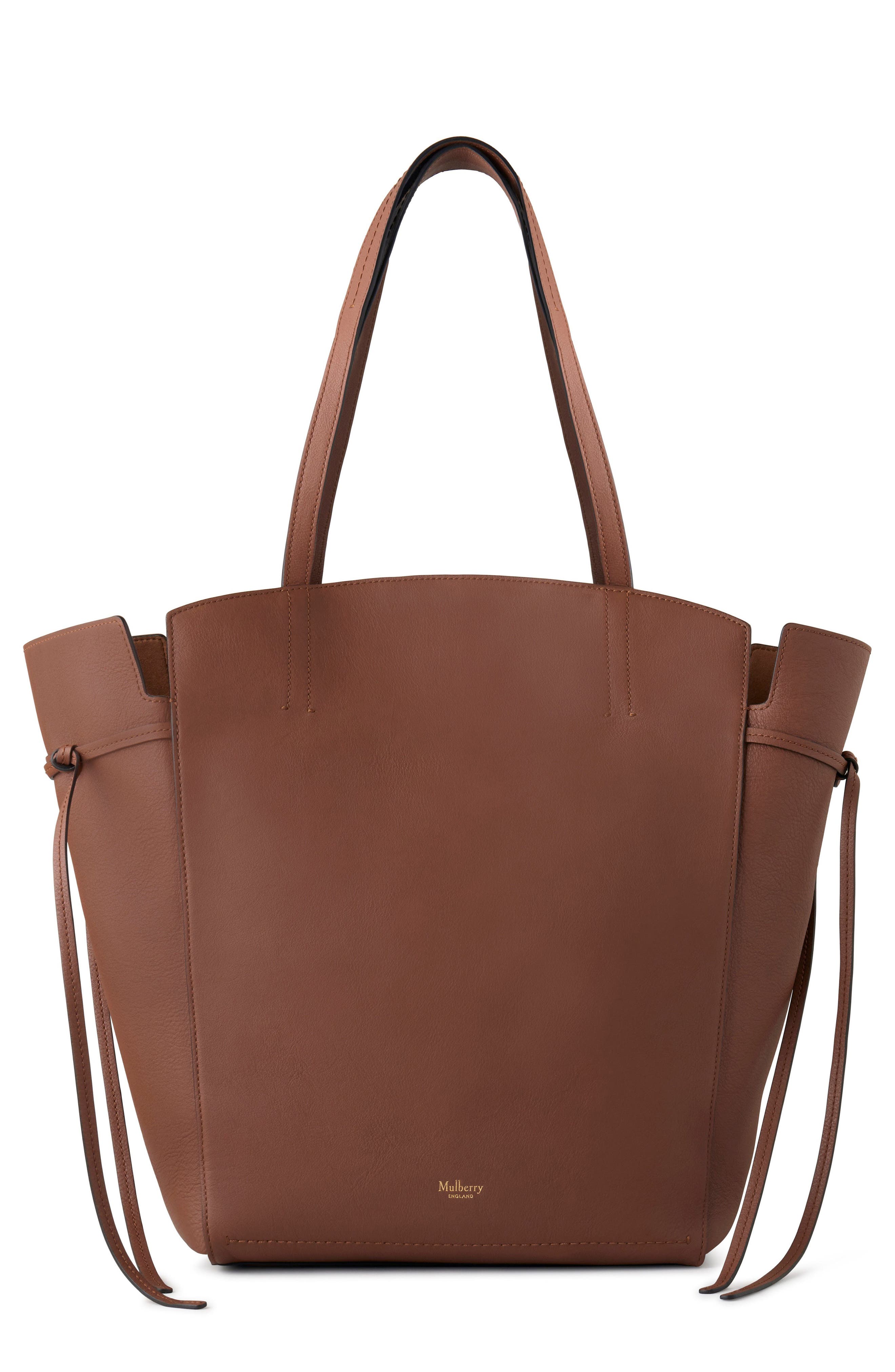 Clovelly Calfskin Leather Tote, Main, color, BRIGHT OAK