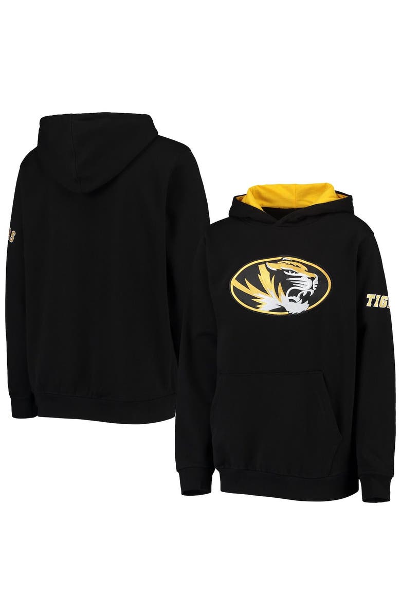 STADIUM ATHLETIC Youth Stadium Athletic Black Missouri Tigers Big Logo Pullover Hoodie, Alternate, color, Black