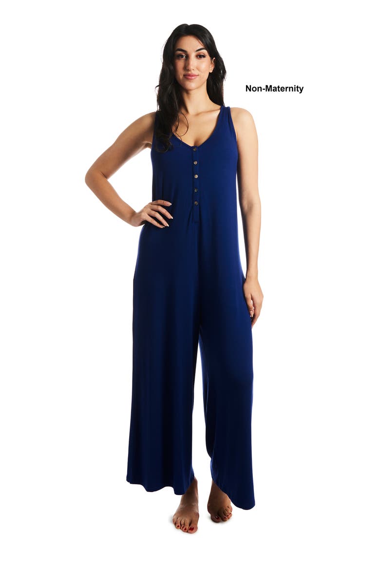 Luana During & After Maternity/Nursing Romper, Alternate, color, DENIM BLUE