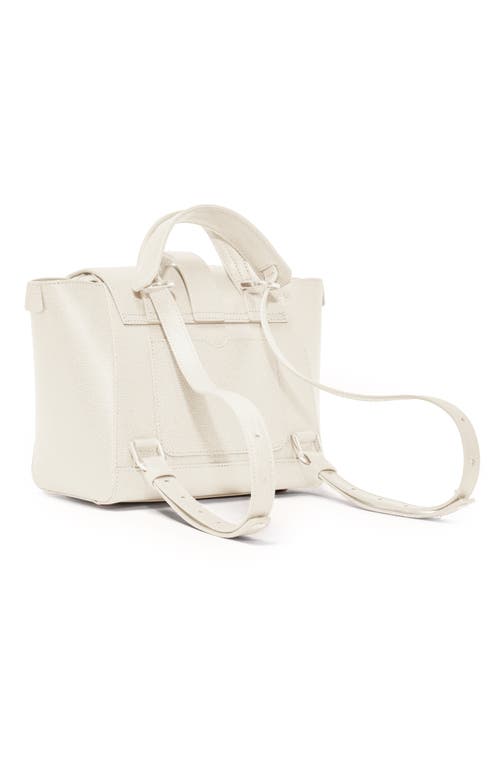 Senreve Mini Maestra Pebbled Leather 4-way Convertible Handbag In White
