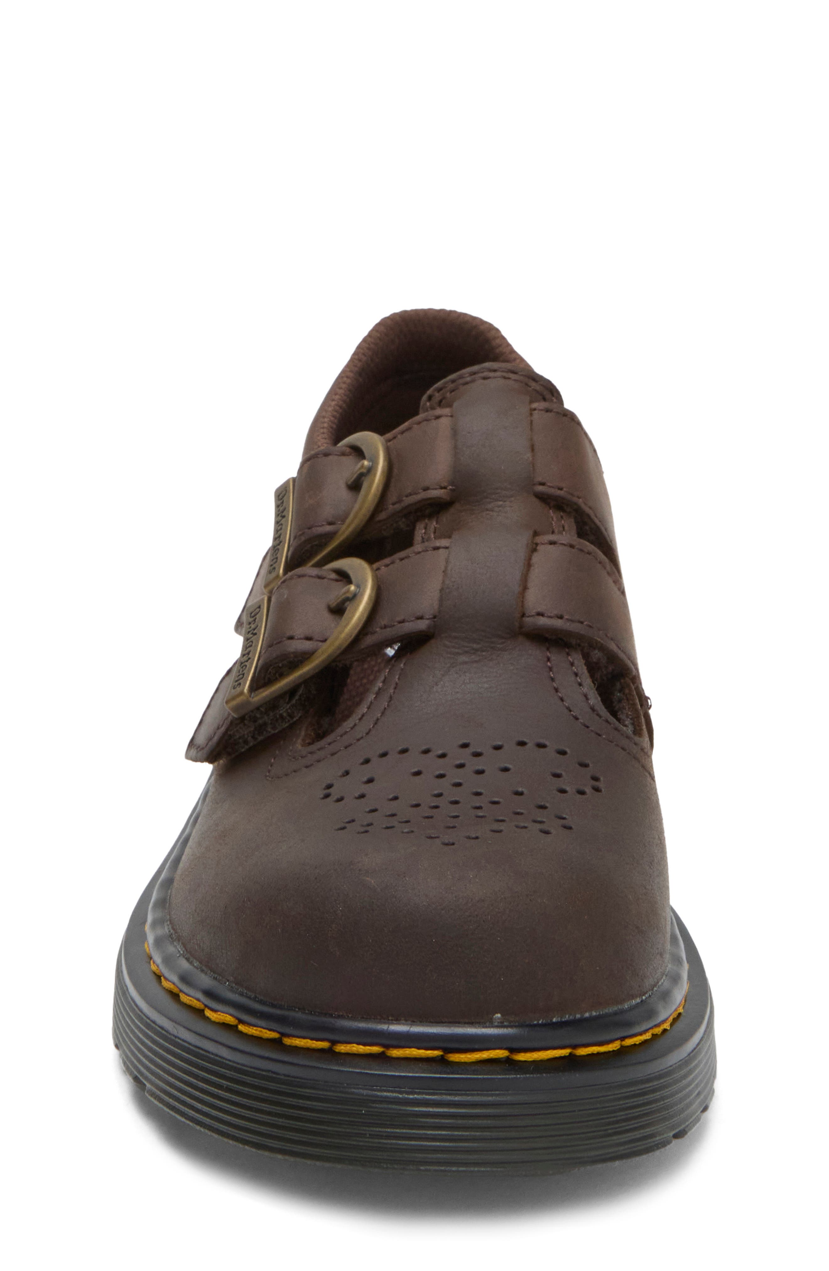 Kids' 8065 J Leather T-Bar Mary Jane, Alternate, color, DARK BROWN