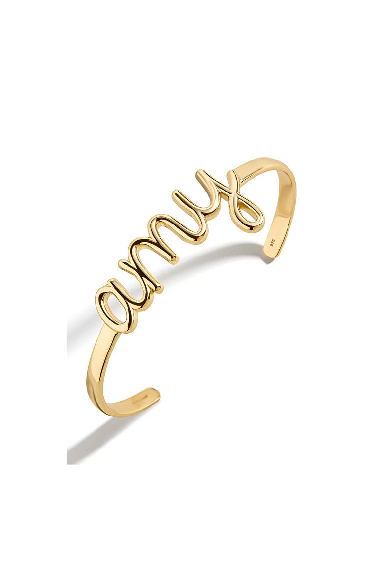 Personalized Nameplate Cuff Bracelet, Main, color, GOLD