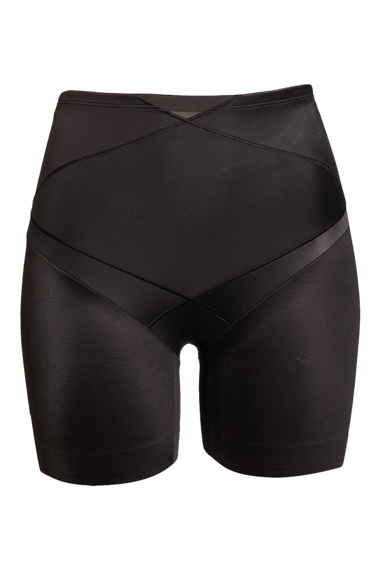 Tummy Tuck Waistline Bike Shorts, Alternate, color, BLACK