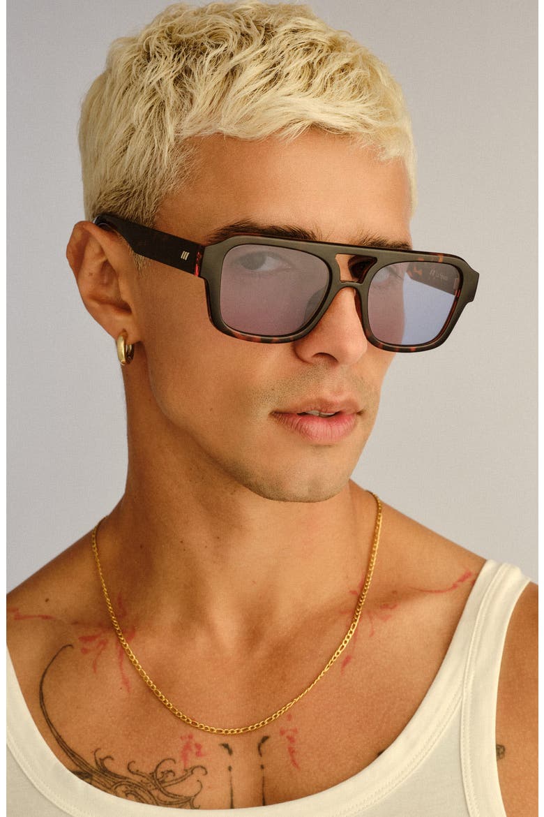 Subzero 54mm Aviator Sunglasses, Alternate, color, TORT / BLUE TINT