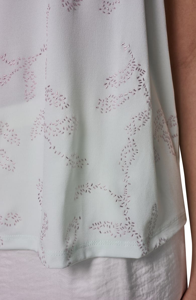 Donna Karan New York Hotfix Twist Drape Shoulder Sleeveless Top, Alternate, color, Skylight