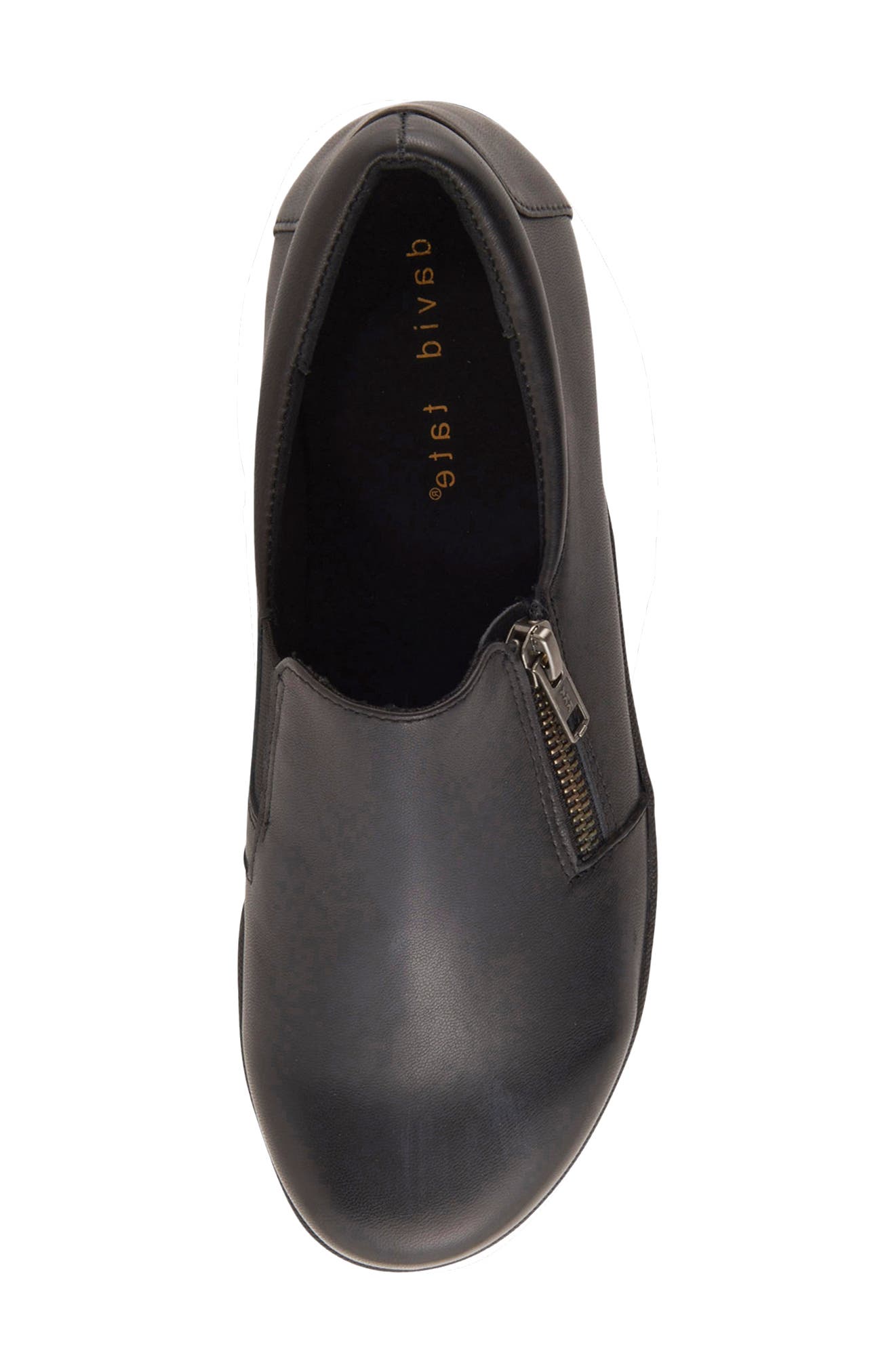 Bend Leather Flat, Alternate, color, BLACK